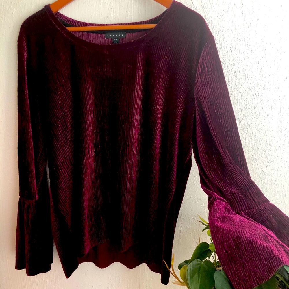 Tribal Women’s Red Velvet Shirt XL